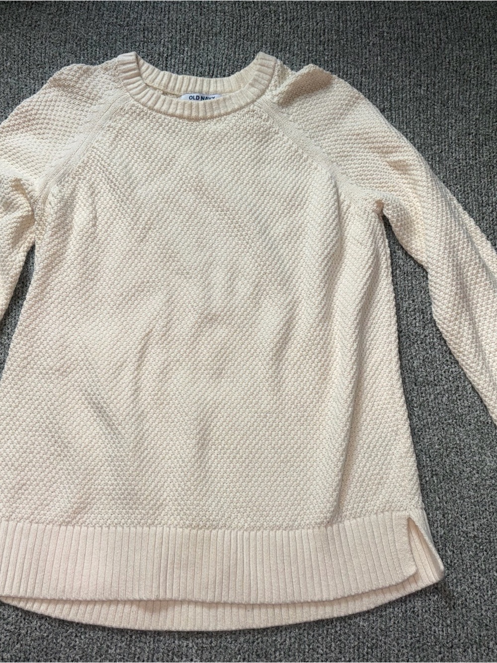 Old Navy Cream Knit Crew Neck Sweater